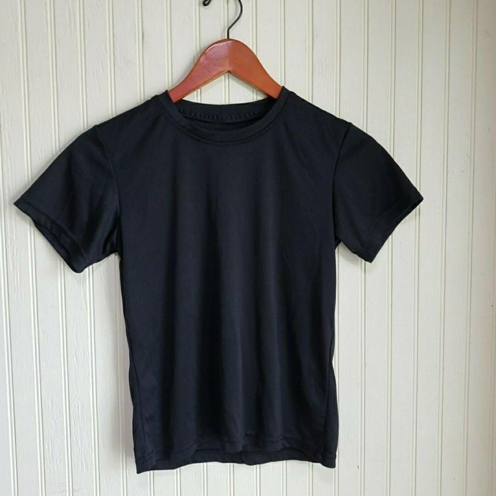 Ultra Performance Shirt Youth 10-12 Black Solid Short Sleeve Athletic Top